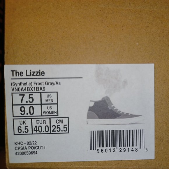 Vans The Lizzie Men's 7.5/Womens 9 Synthetic Frost Gray/As VN0A4BX1BA9 Sneakers - Picture 2 of 13